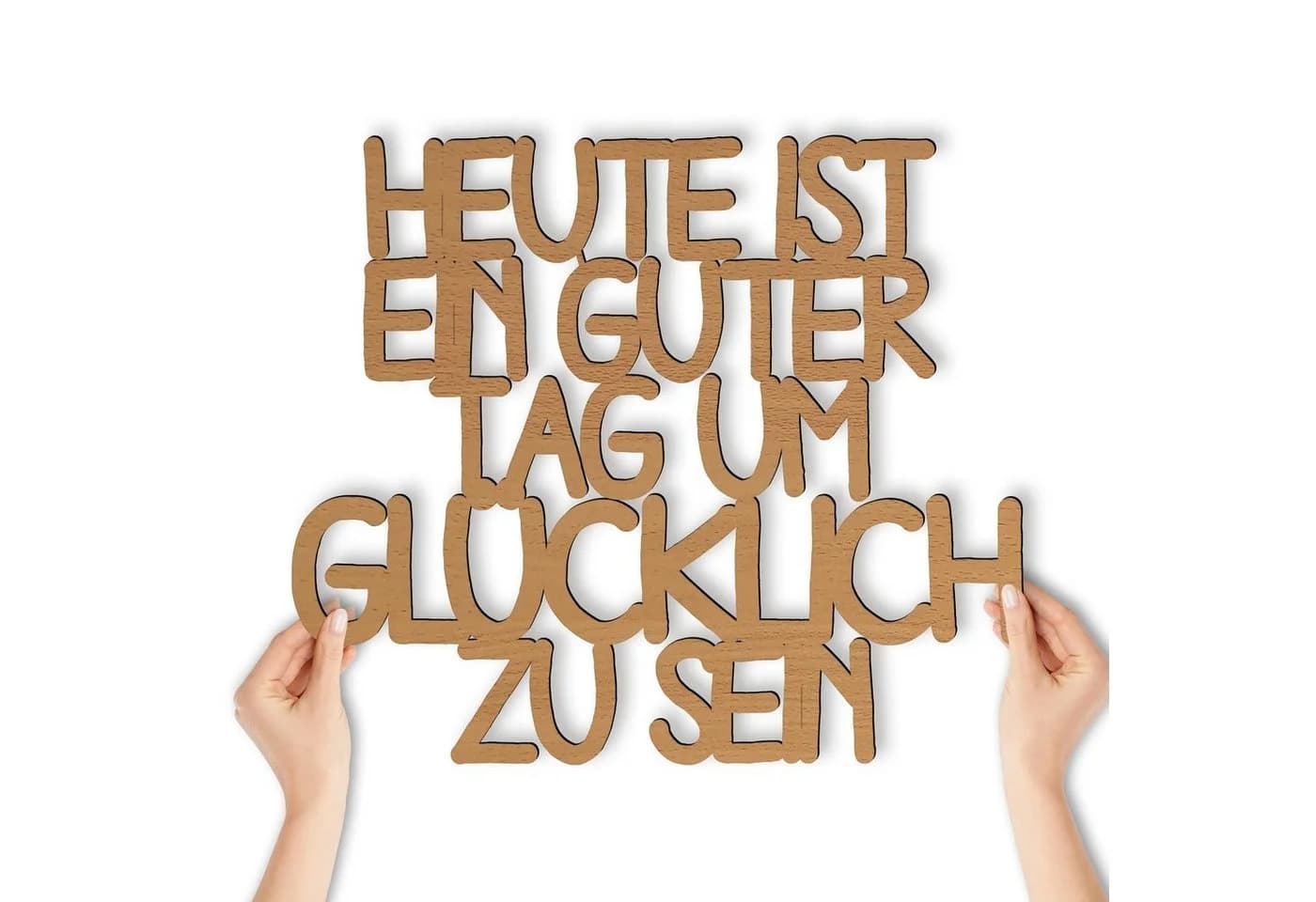 Namofactur 3D-Wandtattoo 'Guter Tag um glücklich zu sein' MDF Holz