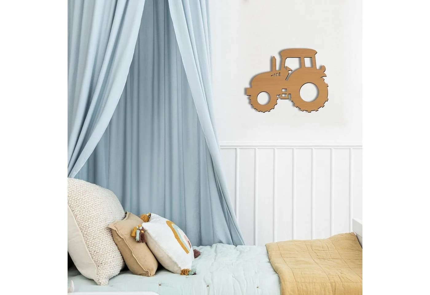 Namofactur LED Nachtlicht Traktor Wandlampe MDF Holz Warmweiß - Bild 4