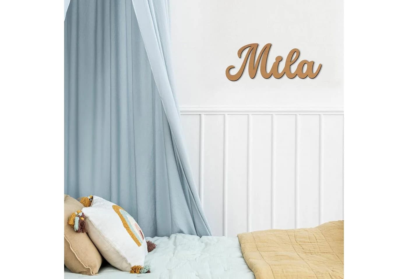 Namofactur Namensschild Mila Wanddeko MDF Holz Beige - Bild 4