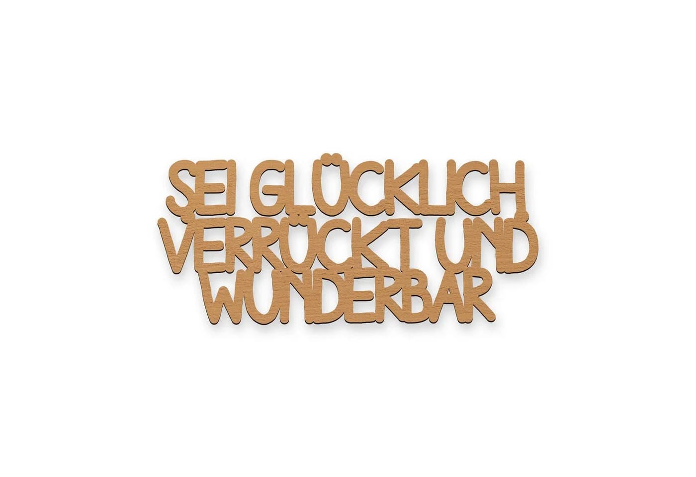 Namofactur Wanddekoobjekt Sei glücklich Schriftzug aus MDF Holz - Bild 2