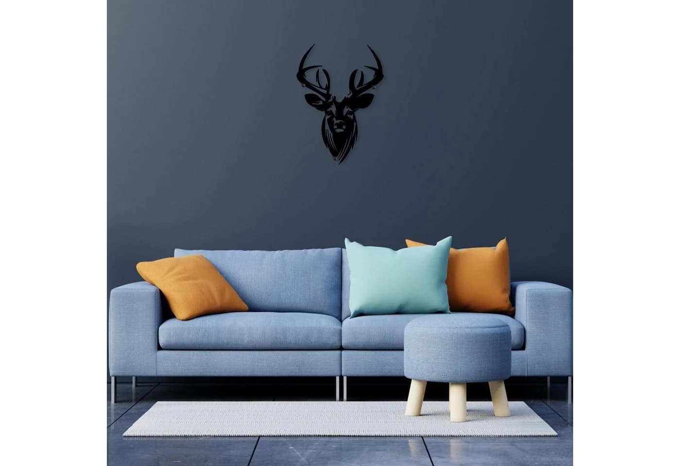Namofactur LED Hirsch Wanddeko aus MDF Holz, schwarz lackiert, LED fest integriert, Warmweiß - Bild 4