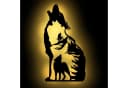 Namofactur LED Dekolicht Heulender Wolf Wand Deko Leuchte Holz Lampe Warmweiß Bild 2