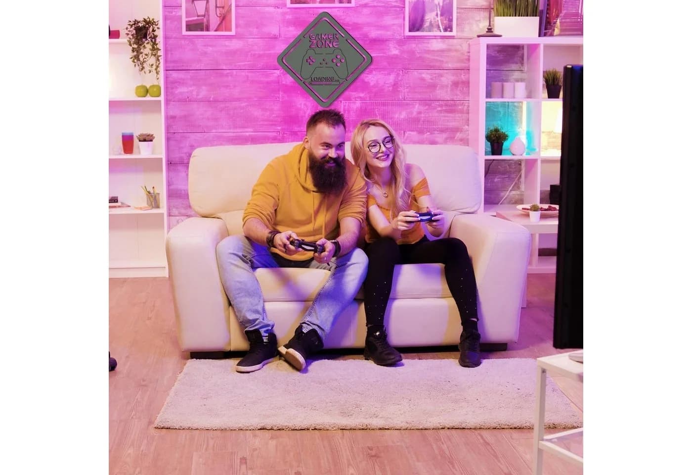Namofactur LED Dekolicht RGB Farbwechsel Wandlampe Schwarz Gaming Deko - Bild 5