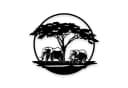 Namofactur LED Wanddeko Elefant Schwarz Pappelsperrholz Bild 2