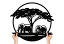 Namofactur LED Wanddeko Elefant Schwarz Pappelsperrholz Bild 4