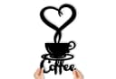 Namofactur 3D-Wandtattoo Kaffee Deko Holz Wandtattoo Kaffeetasse Herz Dampf Wandbild Bild 1