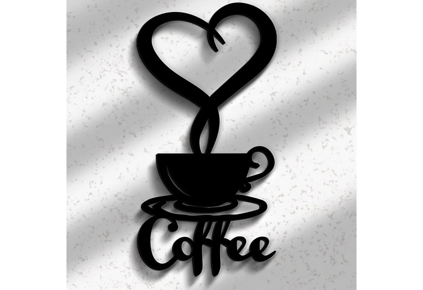 Namofactur 3D-Wandtattoo Kaffee Deko Holz Wandtattoo Kaffeetasse Herz Dampf Wandbild - Bild 4
