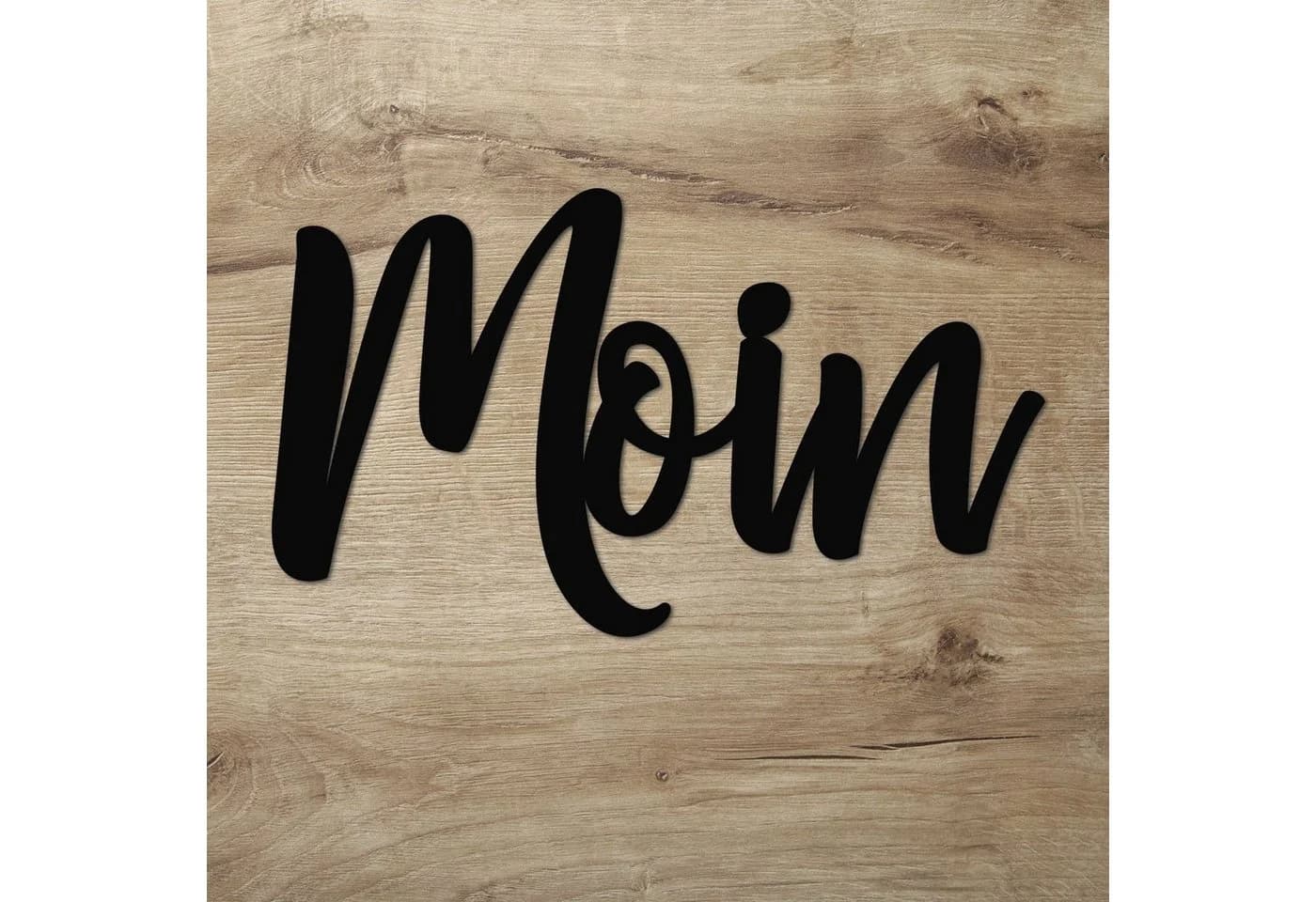 Namofactur Wanddekoobjekt „Moin“ aus Holz Schwarz
