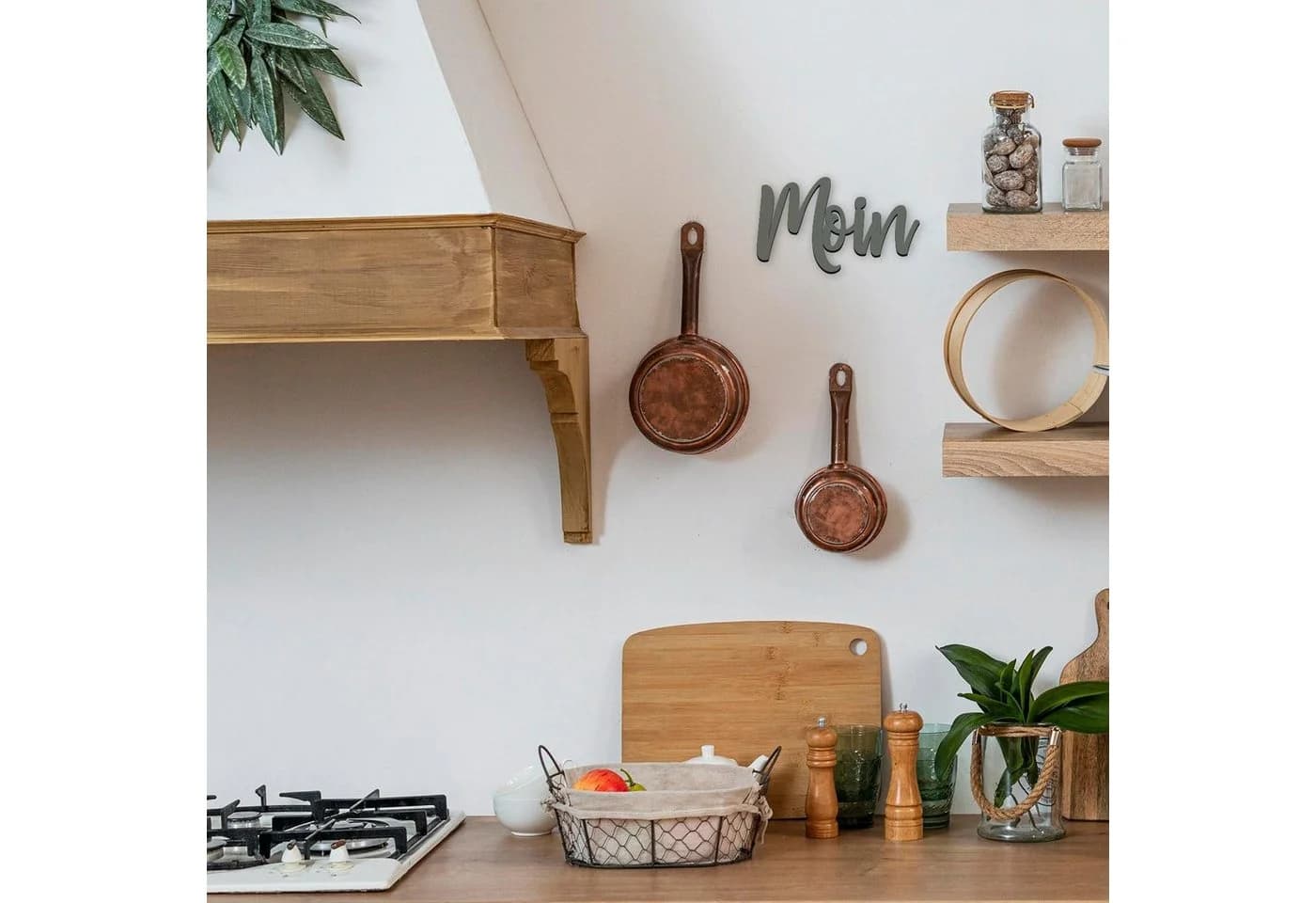 Namofactur Wanddekoobjekt „Moin“ aus Holz Schwarz - Bild 3