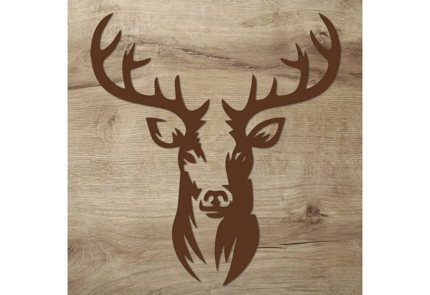 Namofactur Wanddekoobjekt XXL Hirsch Kopf Motiv Holz Deko - Bild 2