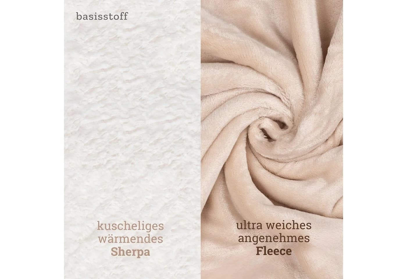 Basisstoff Wohndecke Cloudy Kuscheldecke mit Ecktasche Polyester
