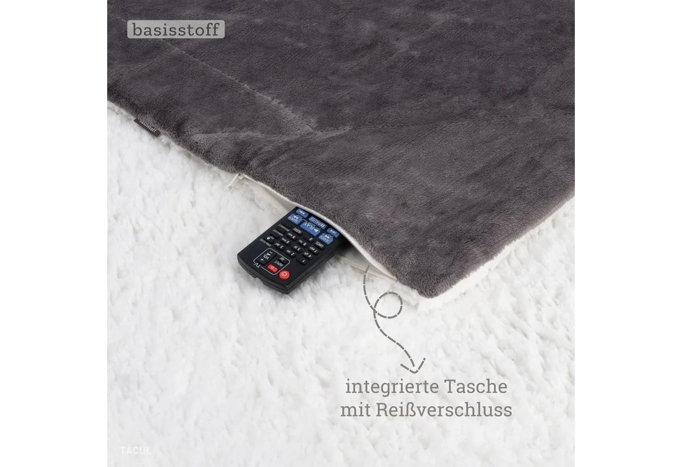 Wohndecke Cloudy Kuscheldecke warm Sherpa Couchdecke mit Ecktasche, Basisstoff - Bild 3
