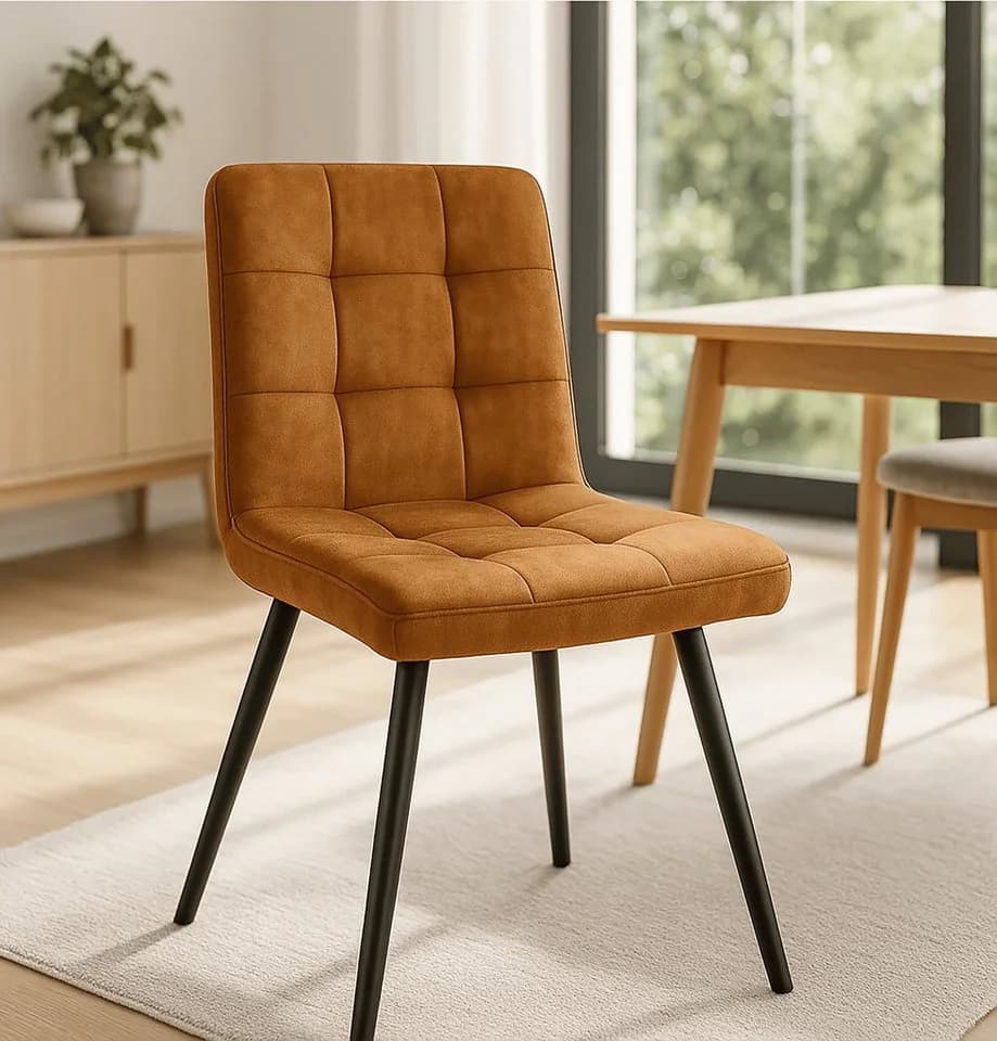 LC Home Esszimmerstuhl Barnet Samt Senfgelb Modern