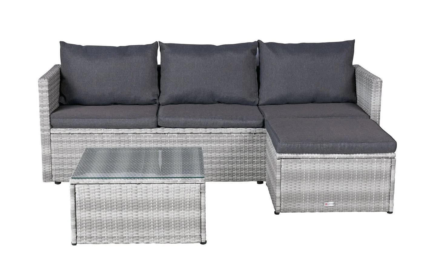 LC Garden Eckbankgruppe Loungino Gartenset mit Tisch Grau/Weiß - Bild 5