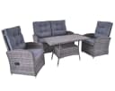 LC Garden Gartenlounge-Set Bailado 4-tlg. Grau Polyrattan Aluminium Bild 2
