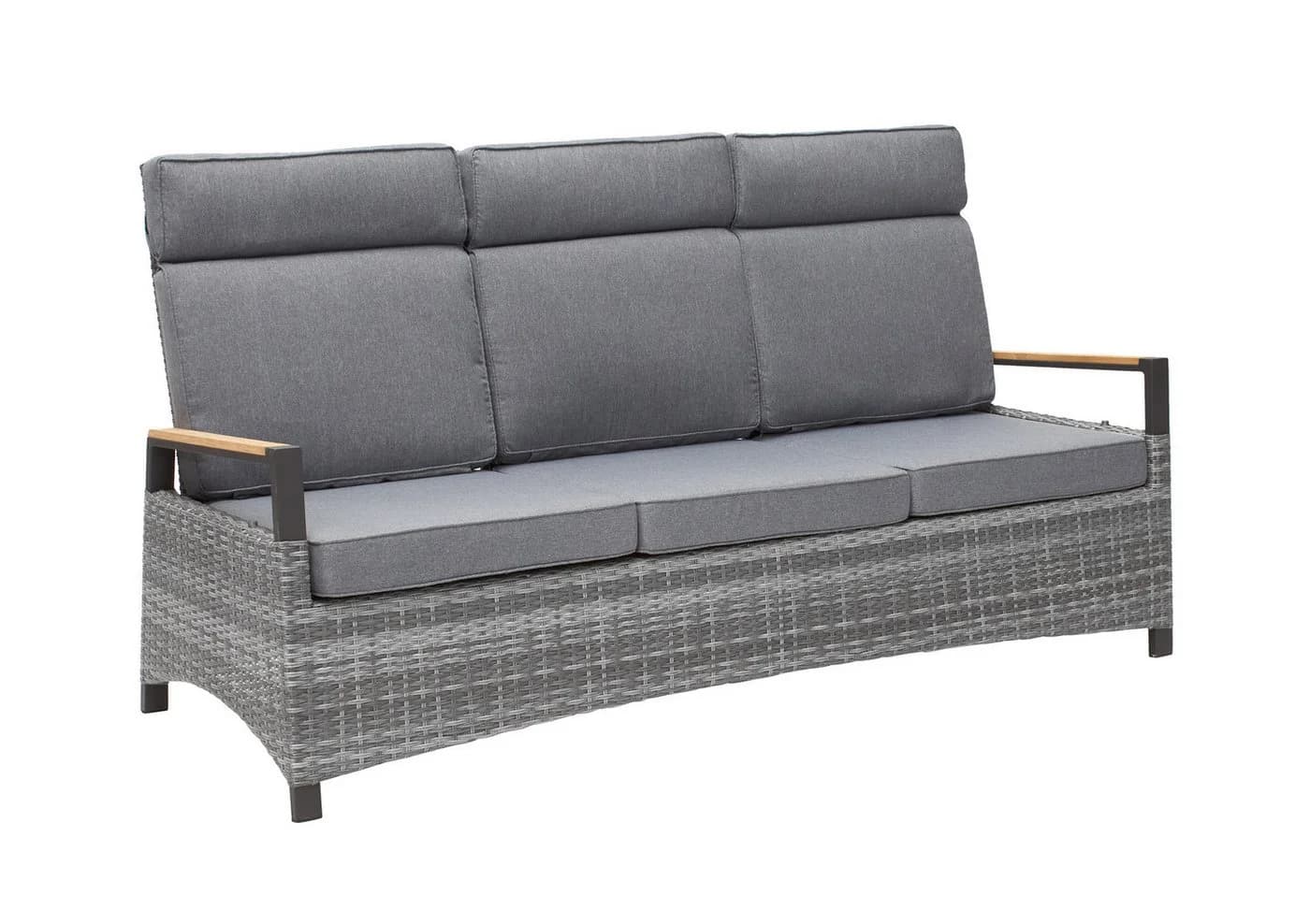 LC Garden Gartensofa Keramo 3er Sofa grau-mix Aluminium Teak - Bild 2