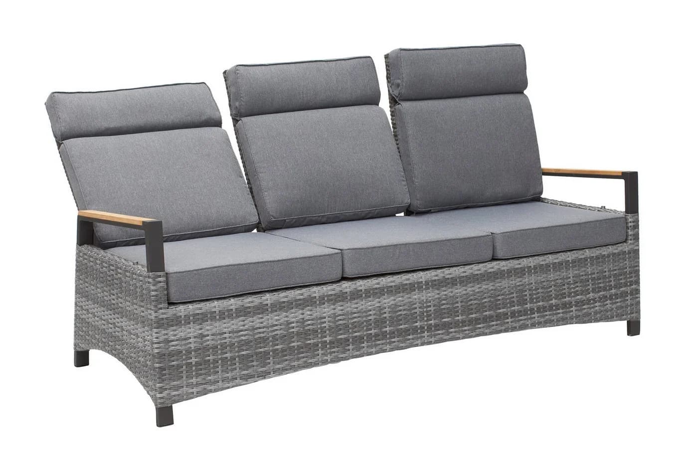 LC Garden Gartensofa Keramo 3er Sofa grau-mix Aluminium Teak - Bild 3
