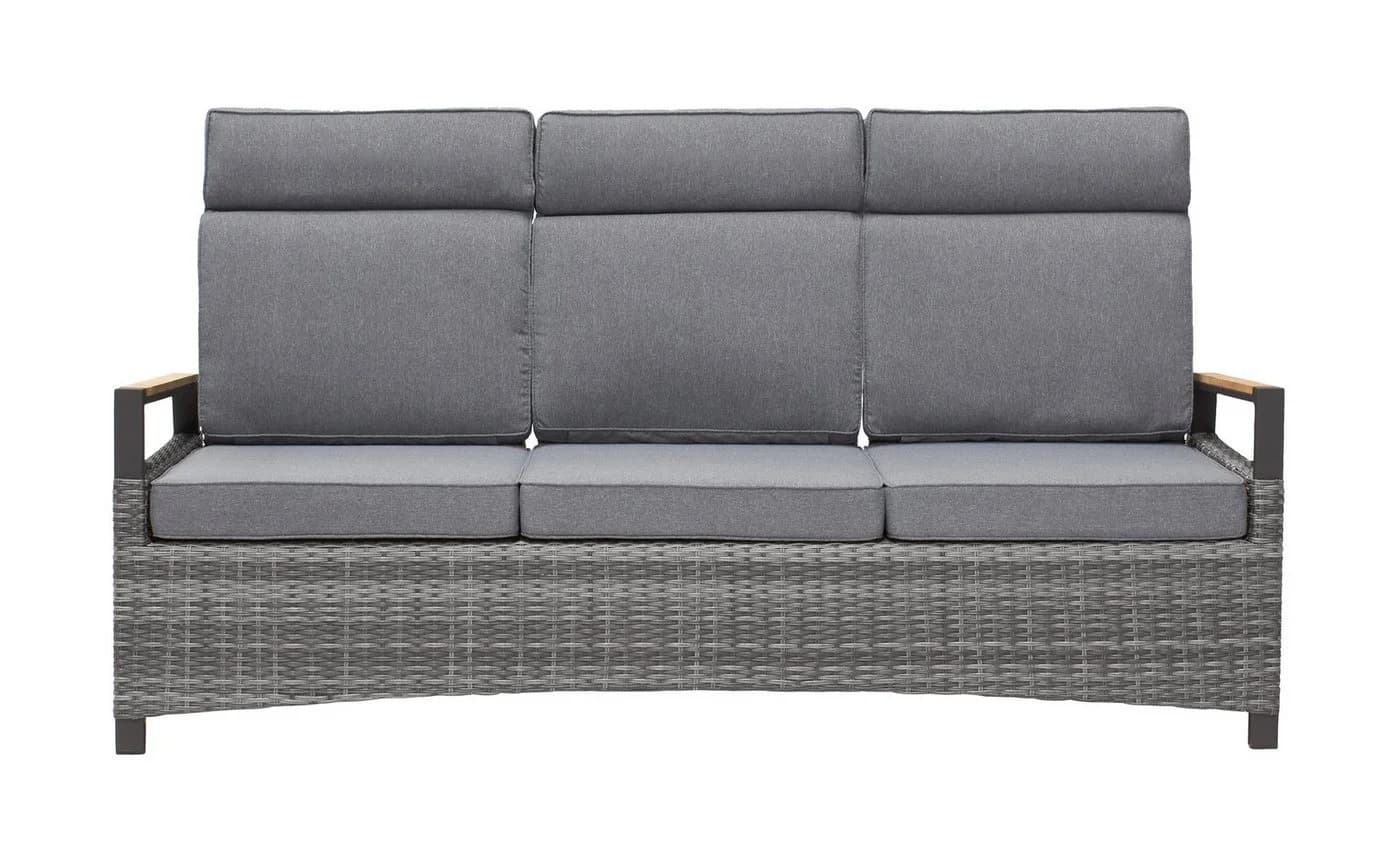 LC Garden Gartensofa Keramo 3er Sofa grau-mix Aluminium Teak - Bild 4
