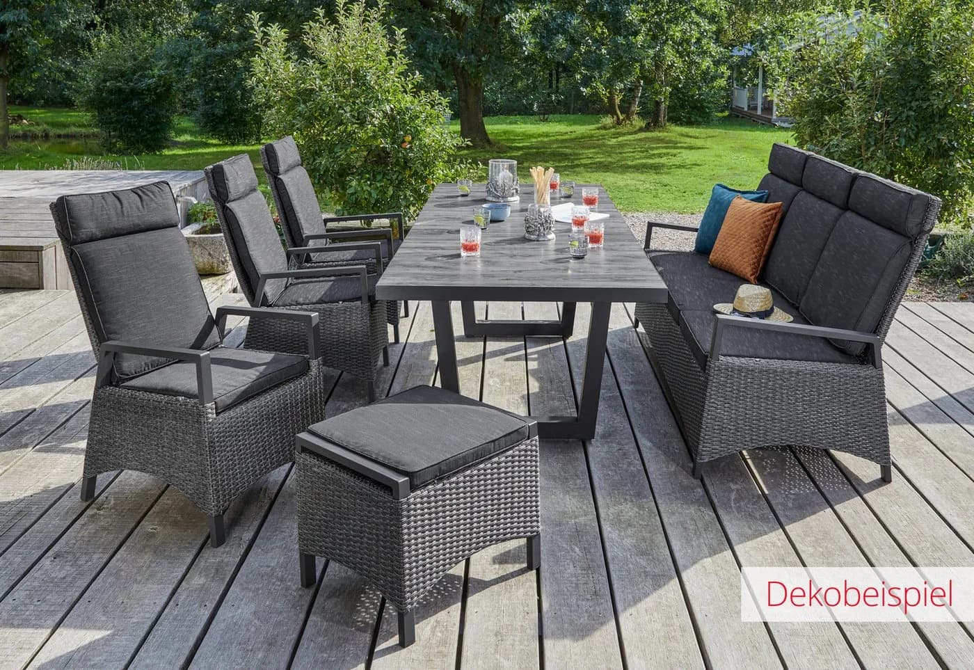 La Casa Keramo Tisch ausziehbar Holzoptik Dunkelgrau