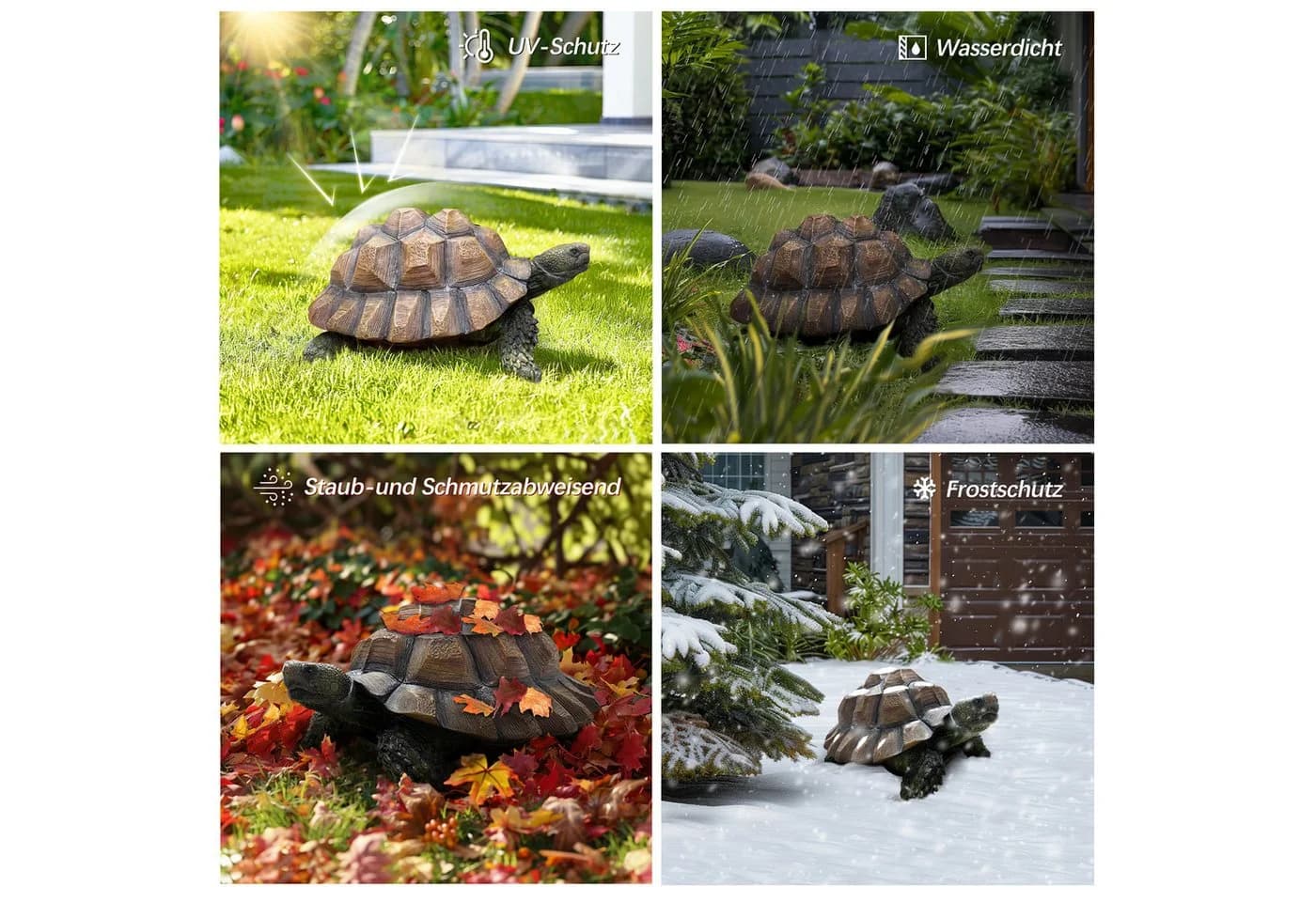 Köhko Gartenstecker Dekostein Schildkröte Polyresin - Bild 4