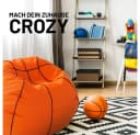 Lumaland Basketball Sitzsack XXL 370l Polyester Schwarz/Orange Bild 3