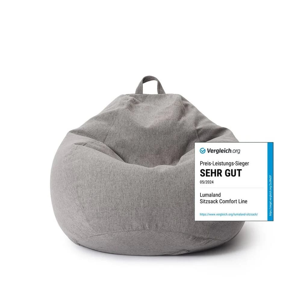Lumaland Comfort Line Sitzsack L 185L Grau Polyester - Bild 2