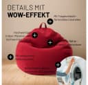 Lumaland Sitzsack Comfort Line Rot Indoor Beanbag Bild 5