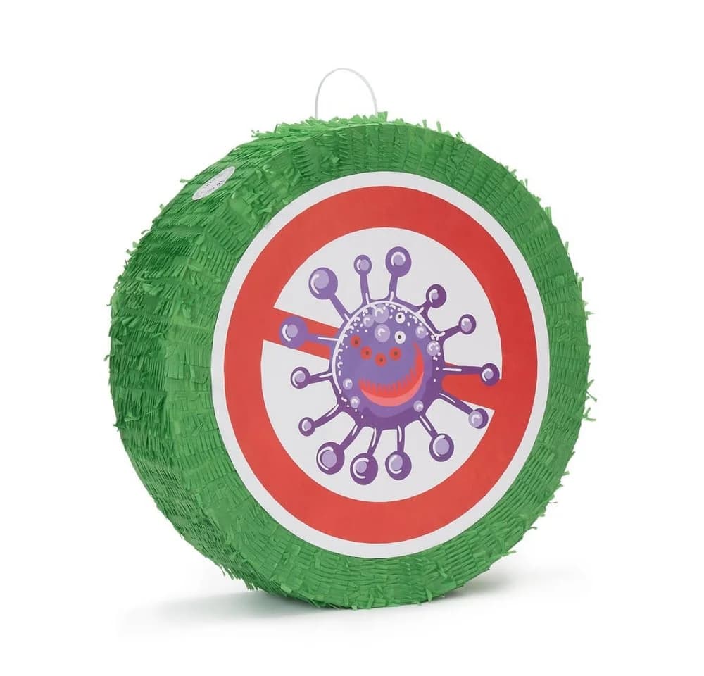 Lumaland Piñata Beat The Virus Set inkl. Schläger Augenbinde 50x50x15 cm