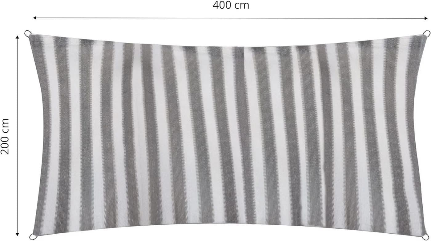 Lumaland Sonnensegel Grau/Weiß UV-Schutz 2x4m