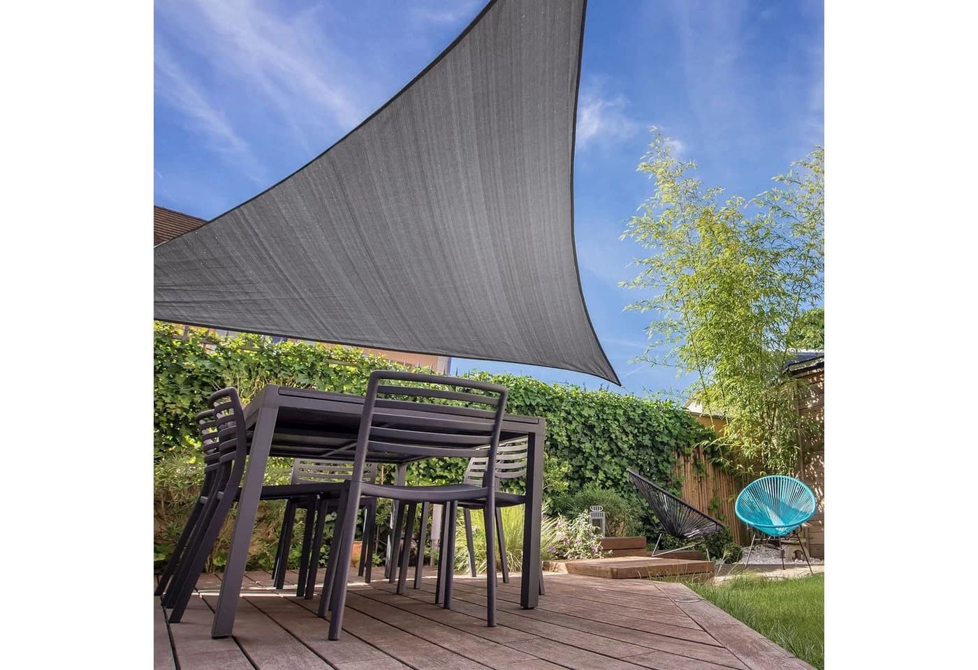 Lumaland Sonnensegel Grau/Weiß UV-Schutz 2x4m - Bild 3