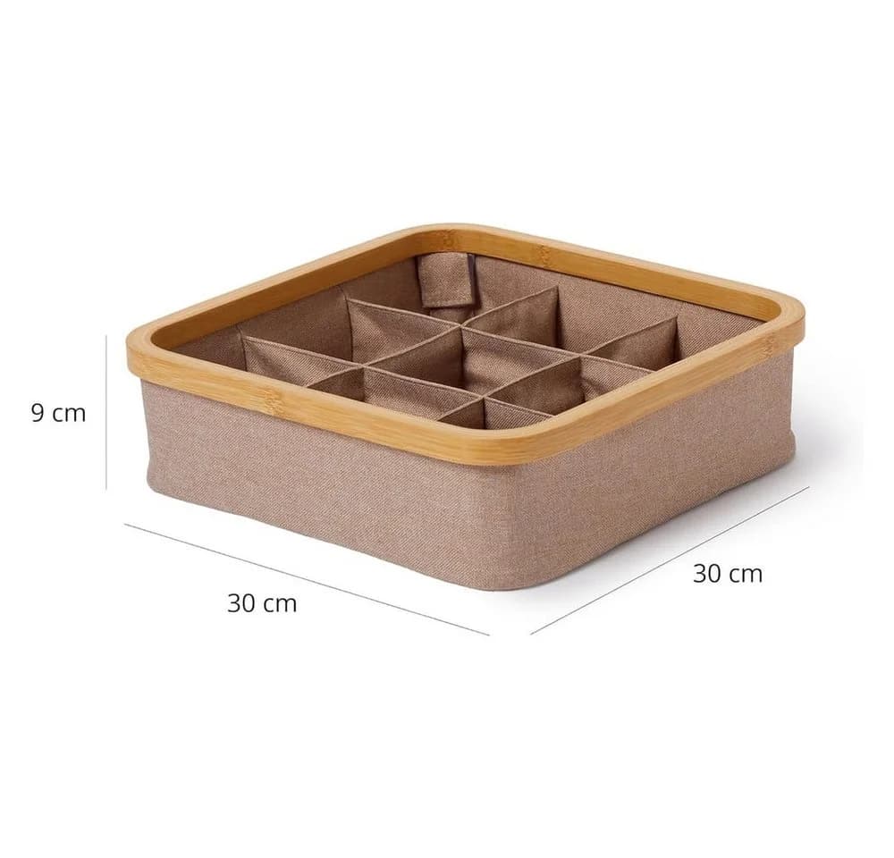 Lumaland Organizer 3er Set mit Bambusrahmen Taupe - Bild 4