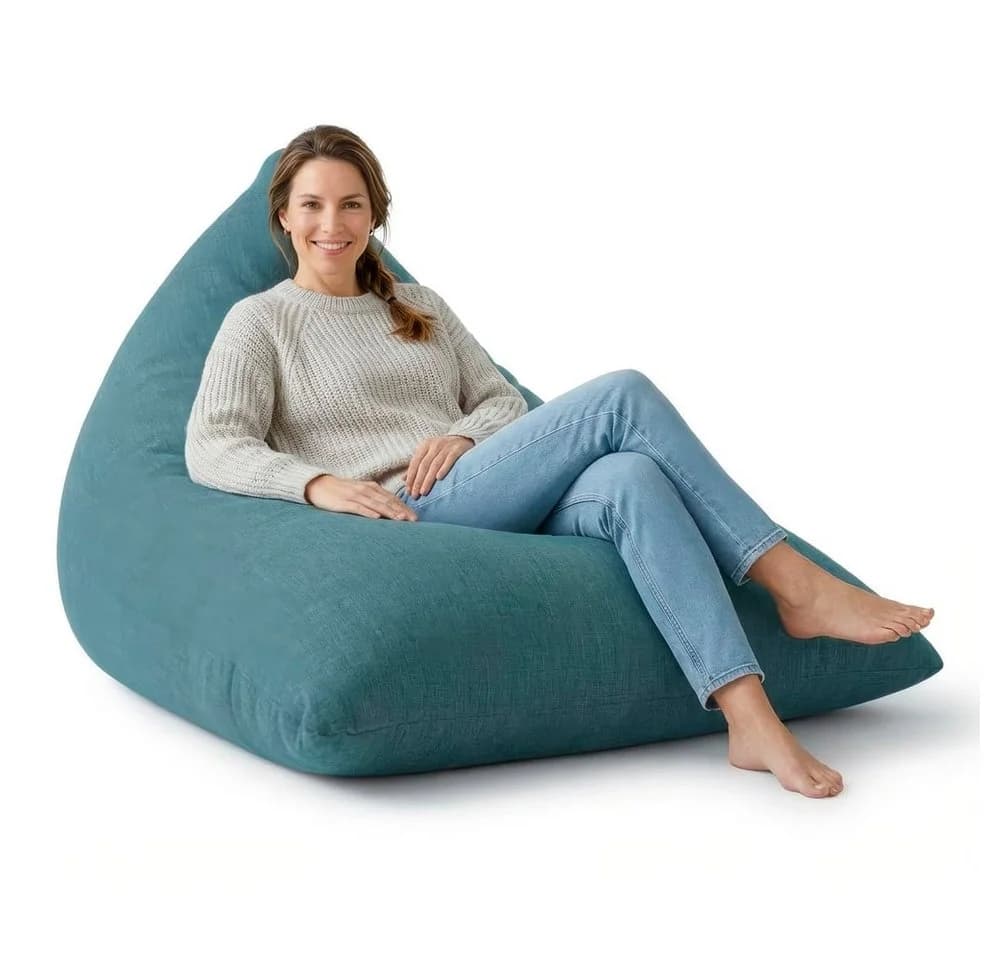 Lumaland Sitzsack Interior Line Dreieck Beige Leinen-Optik - Bild 3