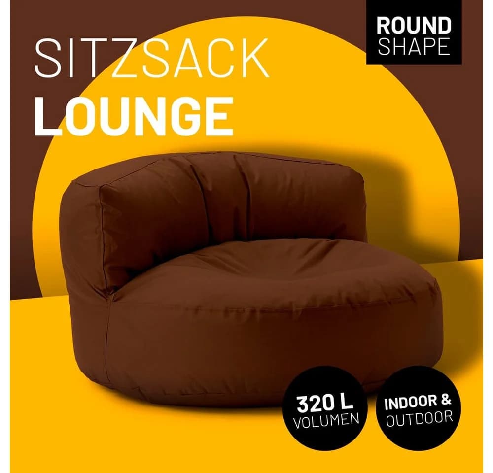Lumaland Sitzsack Round Sofa Braun In- & Outdoor