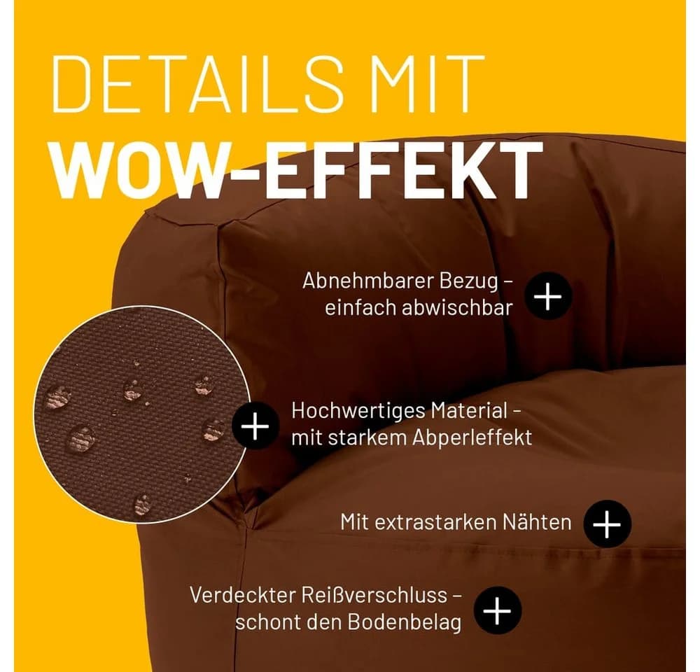 Lumaland Sitzsack Round Sofa Braun In- & Outdoor - Bild 5