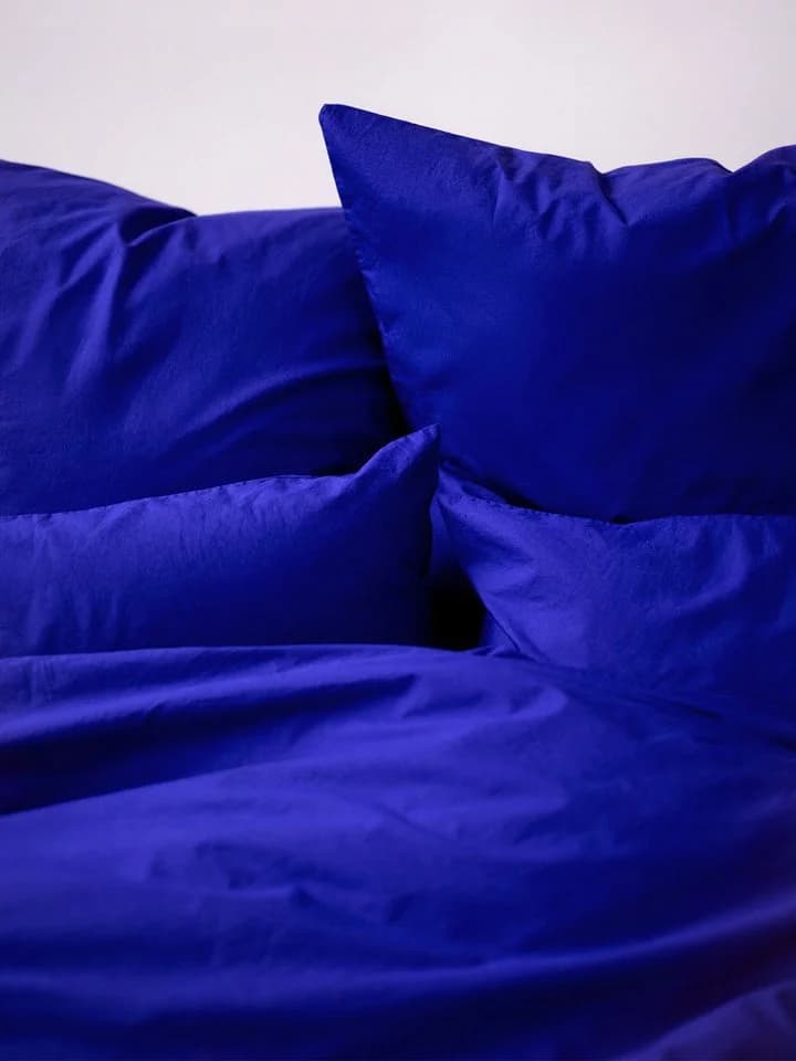 Erlich Textil Kissenbezug FRED 100% Baumwolle Knallblau