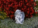 Gartenfigur Sitzender Engel Grabengel Steinfigur Grau 25 cm Frostsicher Bild 4