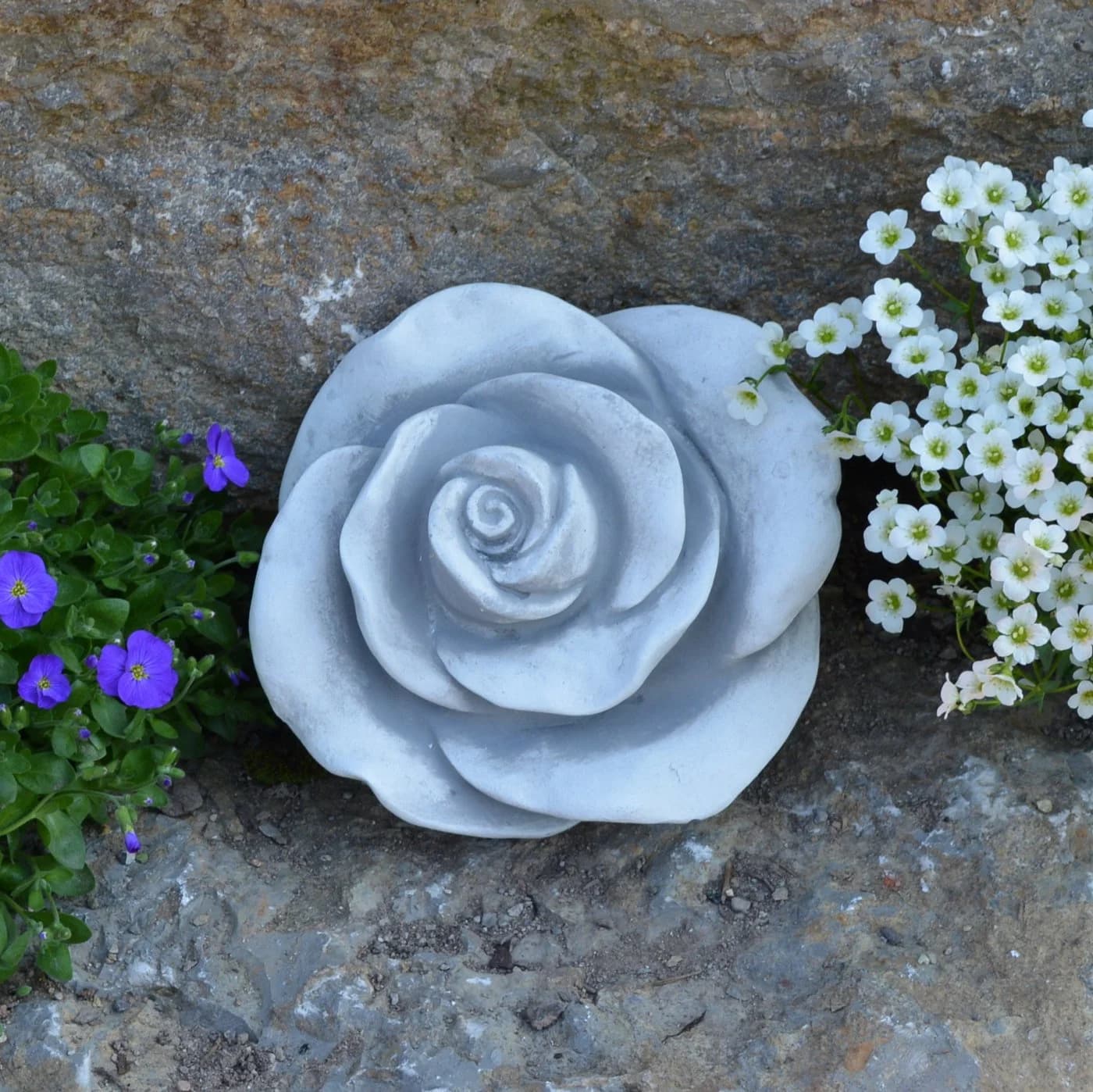 gartendekoparadies.de Gartenfigur Deko Rosen 2er-Set Steinrosen - Bild 2