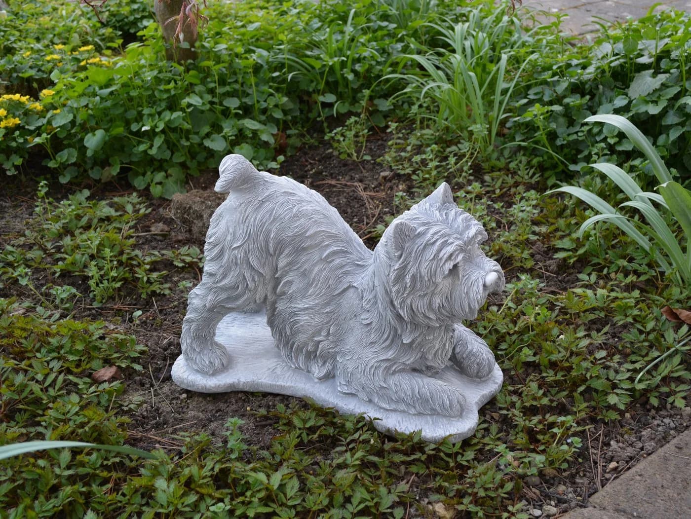 gartendekoparadies.de Westie Gartenfigur Frostsicher Grau - Bild 2