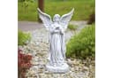Gartenfigur Engel mit Flügeln Grabengel Steinfigur Grau Frostsicher Bild 2