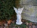 Gartenfigur Engel mit Flügeln Grabengel Steinfigur Grau Frostsicher Bild 5