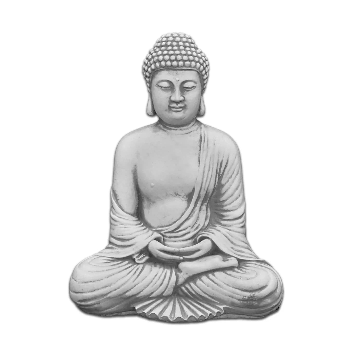 gartendekoparadies.de Buddha Steinfigur Grau Frostsicher