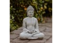 gartendekoparadies.de Buddha Steinfigur Grau Frostsicher Bild 2