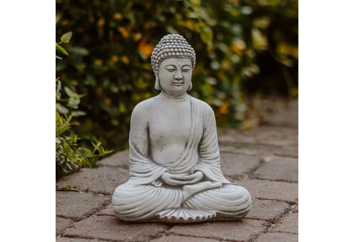 gartendekoparadies.de Buddha Steinfigur Grau Frostsicher - Bild 2