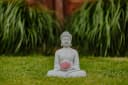 gartendekoparadies.de Buddha Steinfigur Grau Frostsicher Bild 3