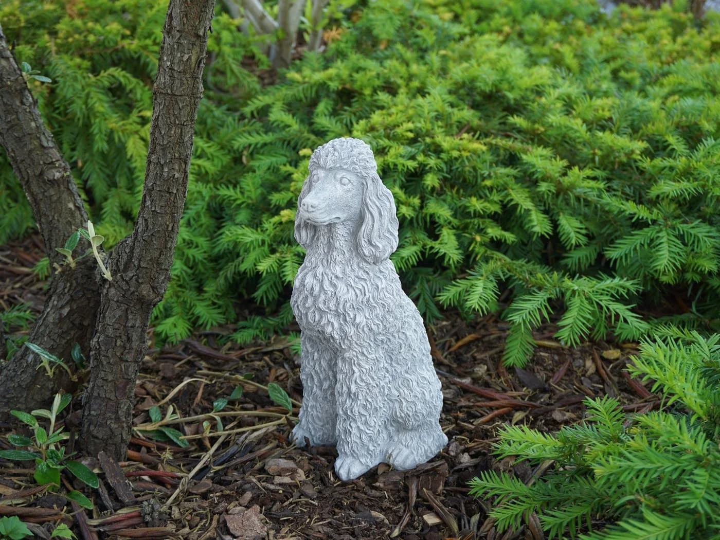 gartendekoparadies.de Gartenfigur Pudel Grau Frostsicher - Bild 3