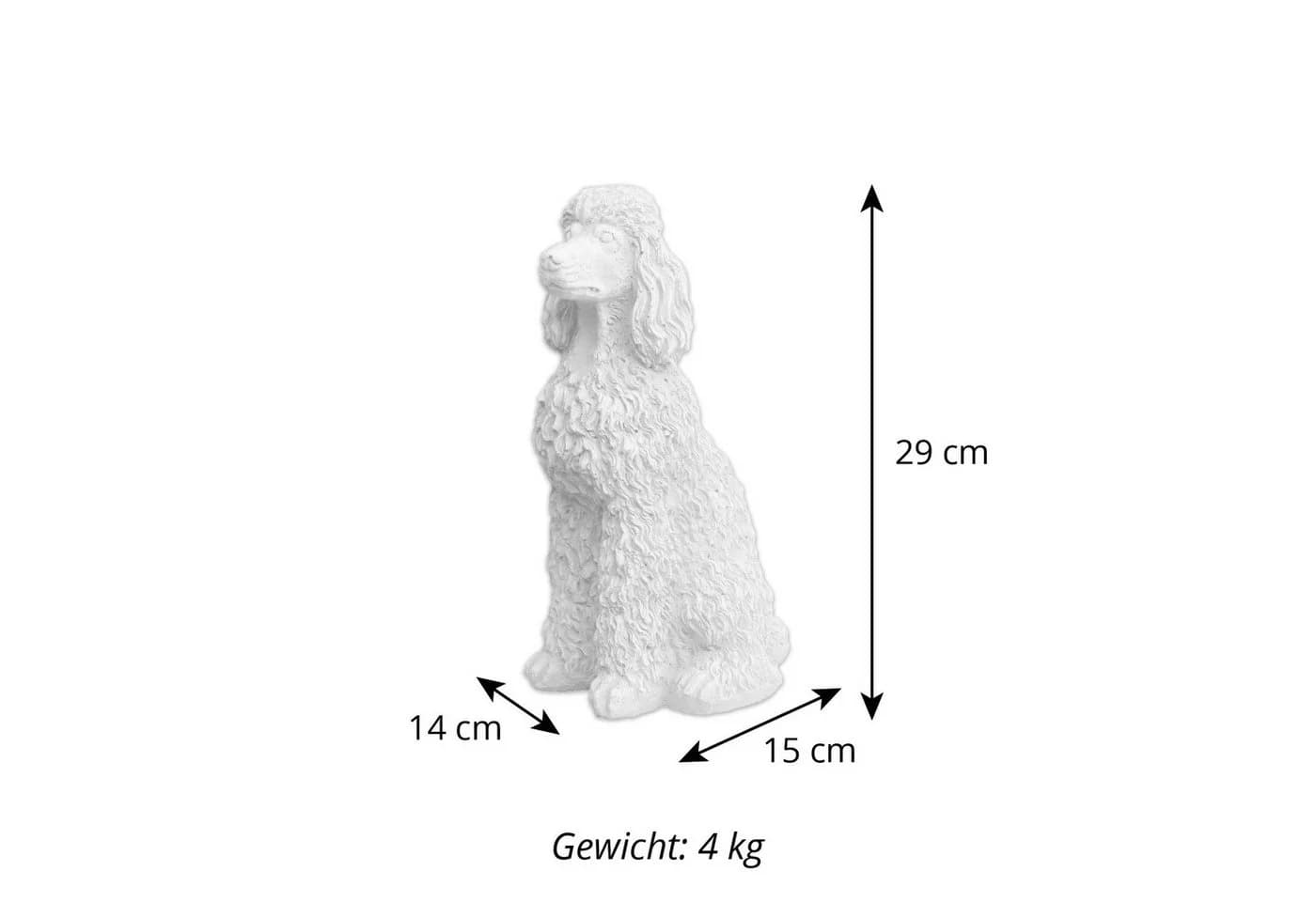 gartendekoparadies.de Gartenfigur Pudel Grau Frostsicher - Bild 5