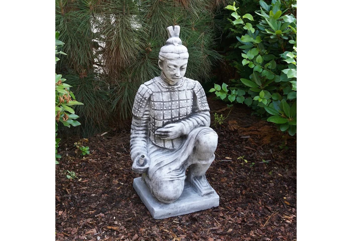 gartendekoparadies.de Terrakotta Krieger Steinfigur Grau 78 cm - Bild 2