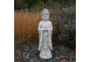 gartendekoparadies.de Gartenfigur stehender Buddha Mönch Grau Stein Bild 2