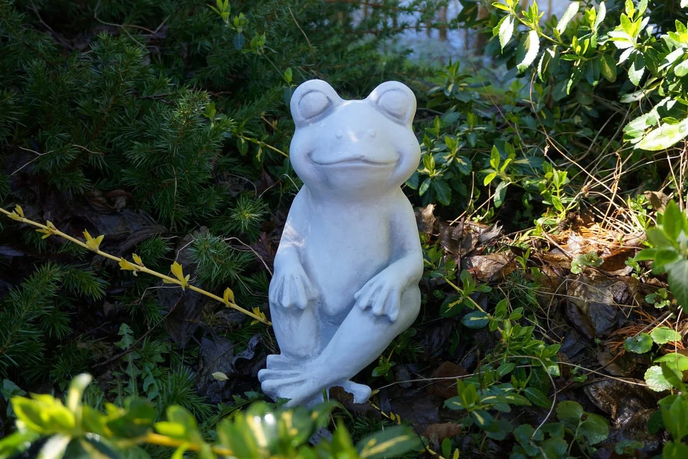 gartendekoparadies.de Gartenfigur Froggi Frosch Frostsicher Grau - Bild 5