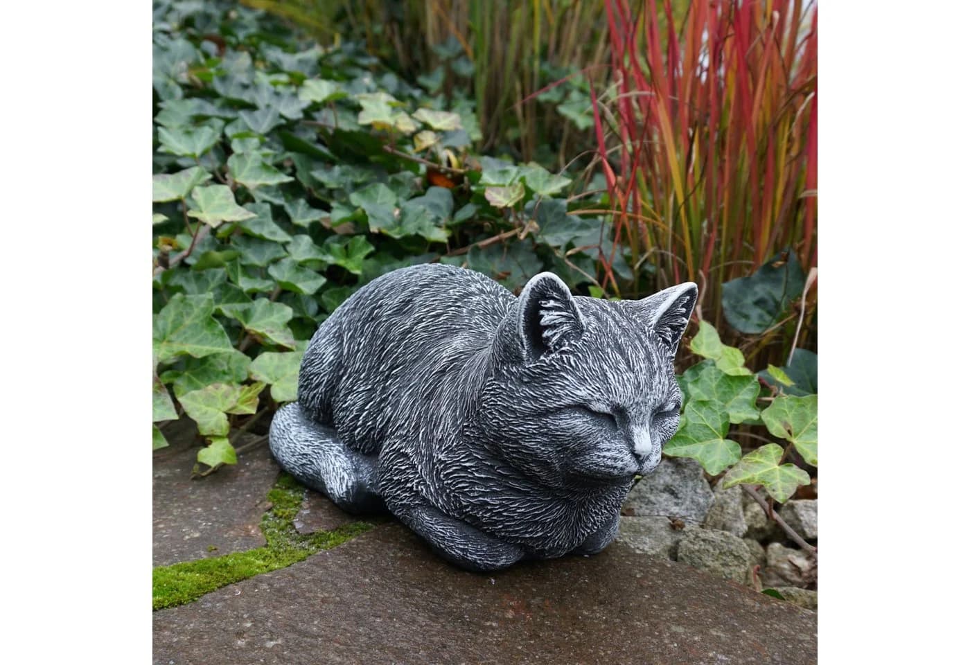 gartendekoparadies.de Gartenfigur Liegende Katze Steinfigur - Bild 2